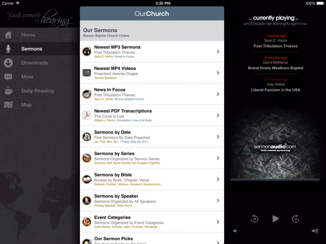 Capturas de pantalla de Berean Baptist Church iPad 