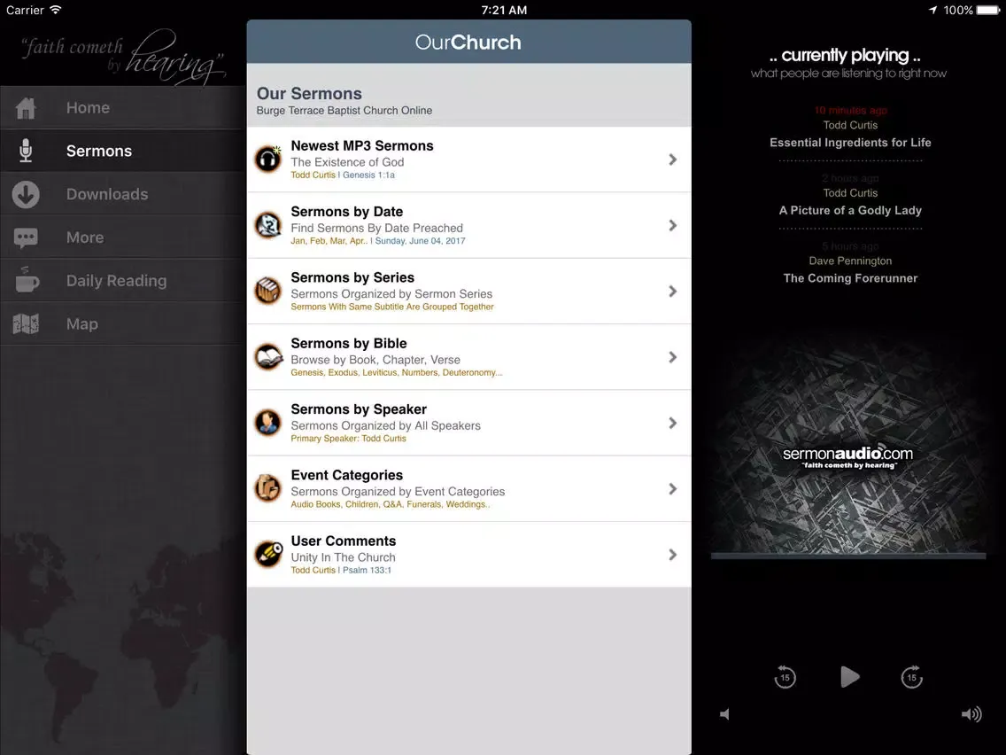 Burge Terrace Baptist Church iPad  Screenshots