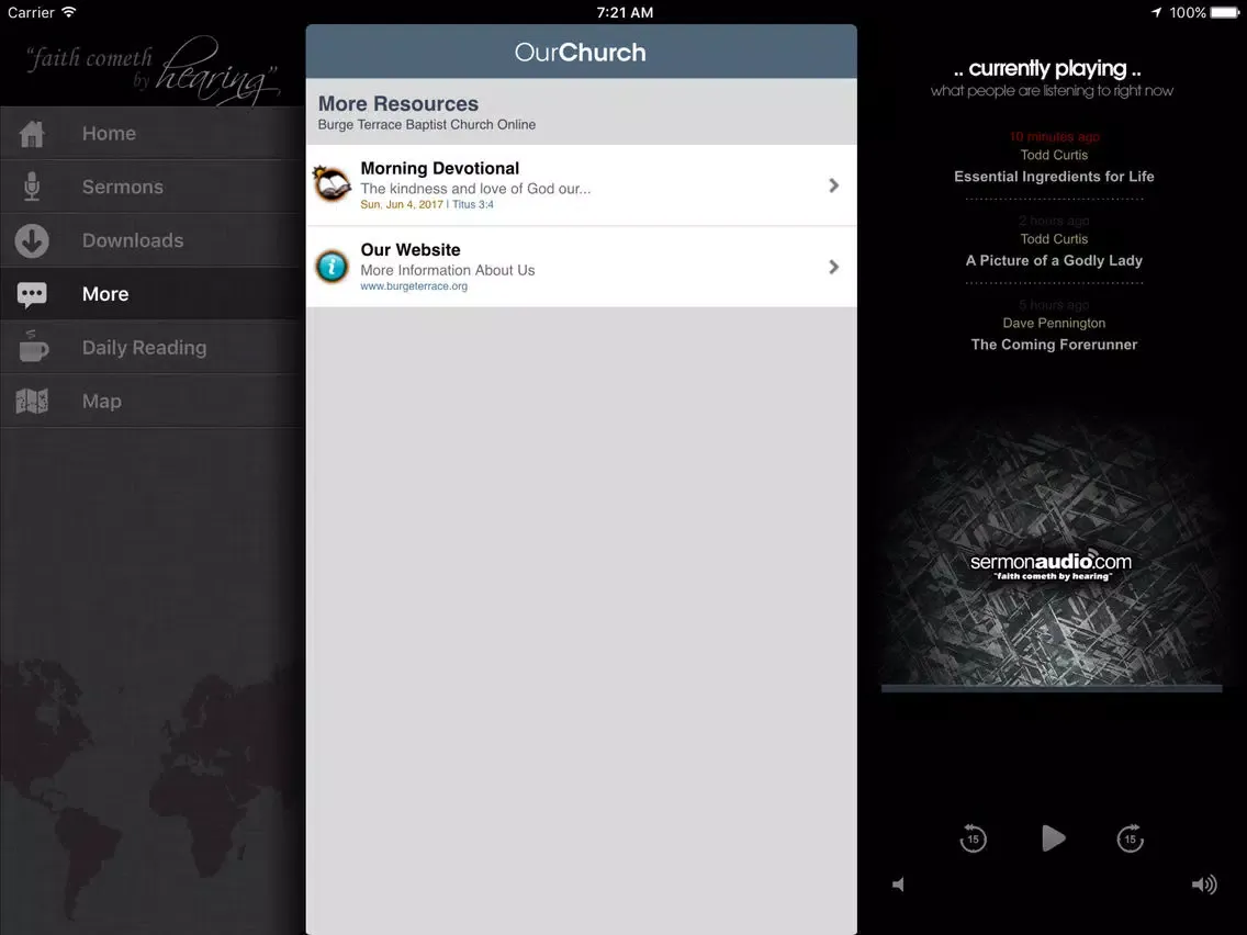 Burge Terrace Baptist Church iPad  Screenshots