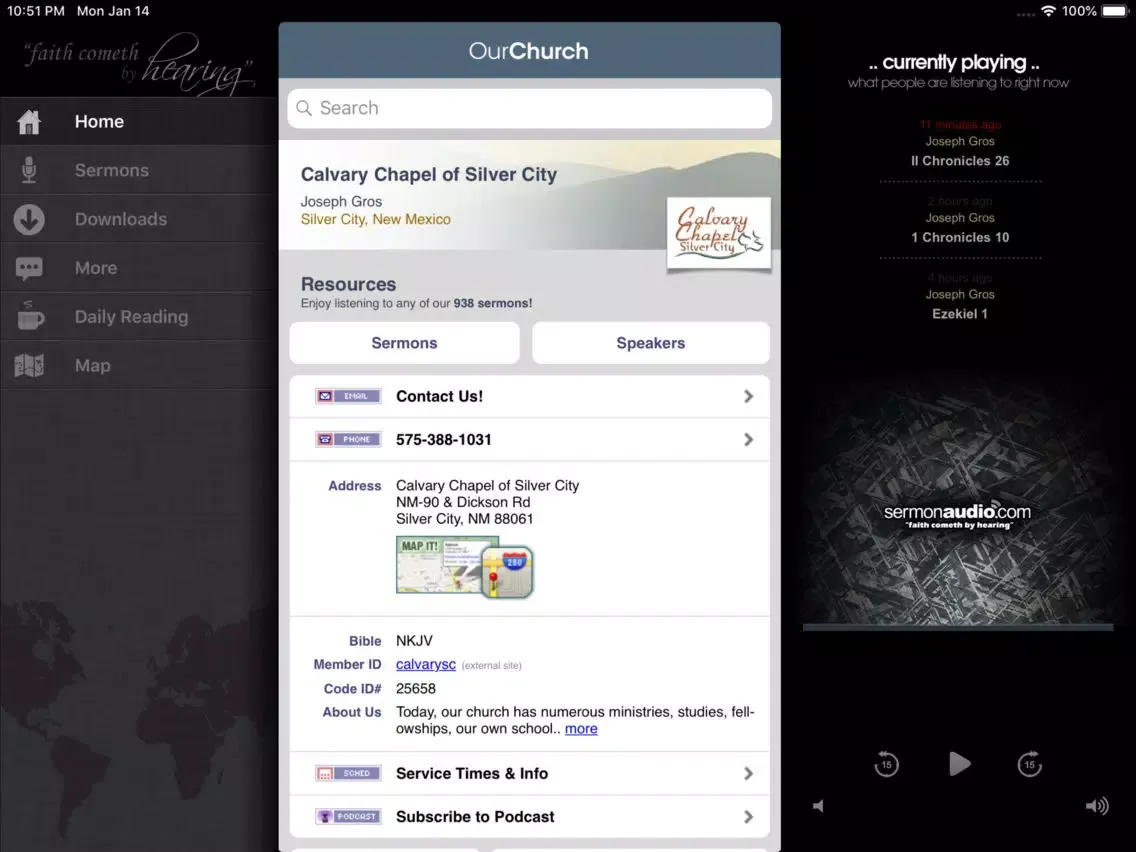 Capturas de tela do Calvary Chapel of Silver City iPad 
