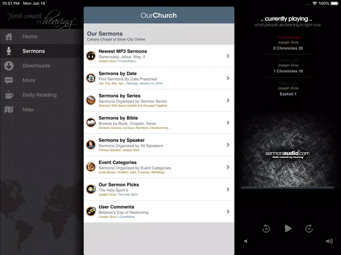 Capturas de tela do Calvary Chapel of Silver City iPad 