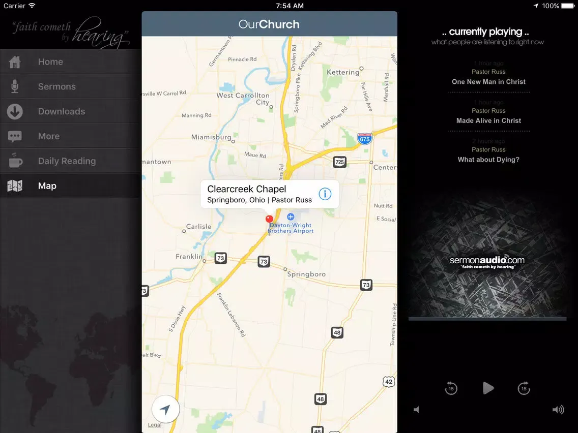 Capturas de tela do Clearcreek Chapel iPad 