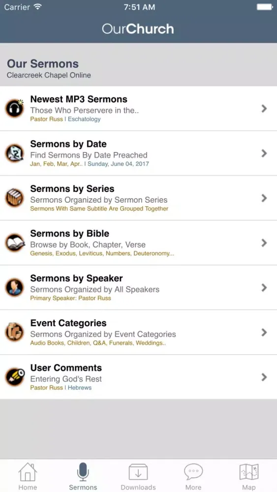 Capturas de tela do Clearcreek Chapel