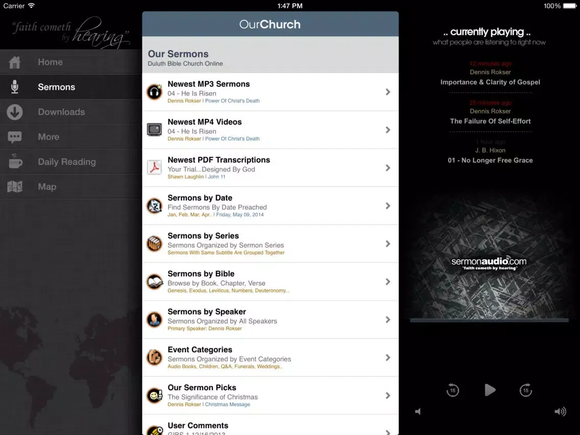 Capturas de pantalla de Duluth Bible Church iPad 