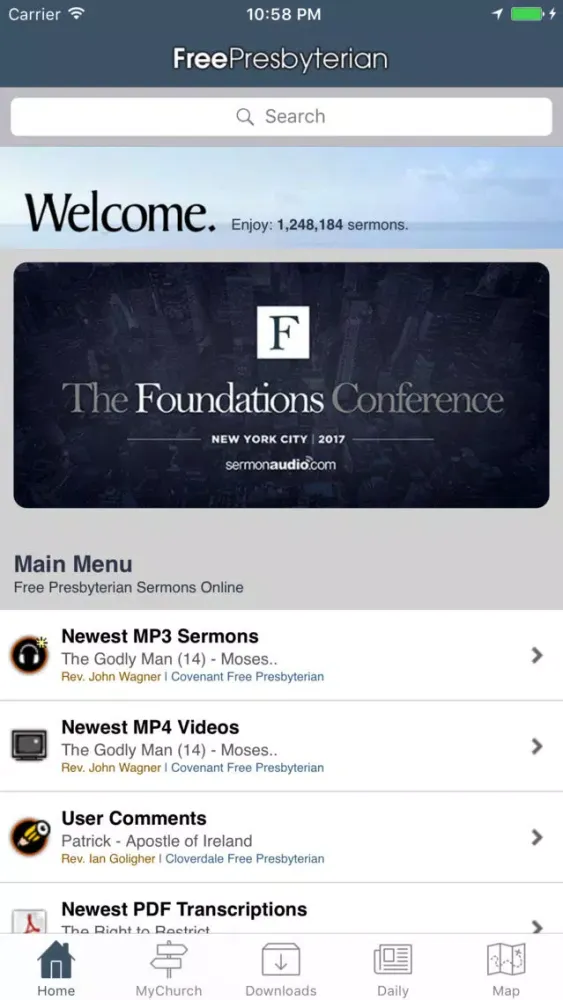 Capturas de tela do Free Presbyterian Church