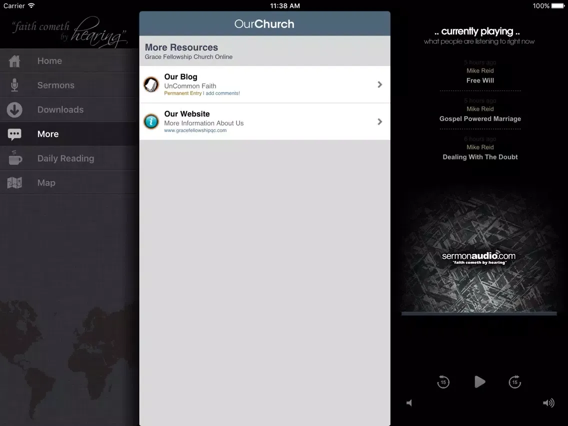Ảnh chụp màn hình của Grace Fellowship Church - Davenport, Iowa iPad 