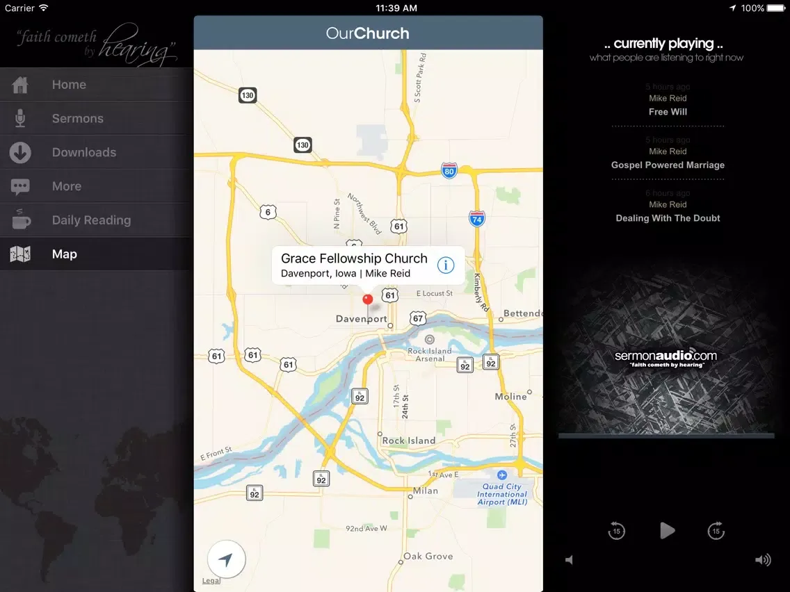 Ảnh chụp màn hình của Grace Fellowship Church - Davenport, Iowa iPad 