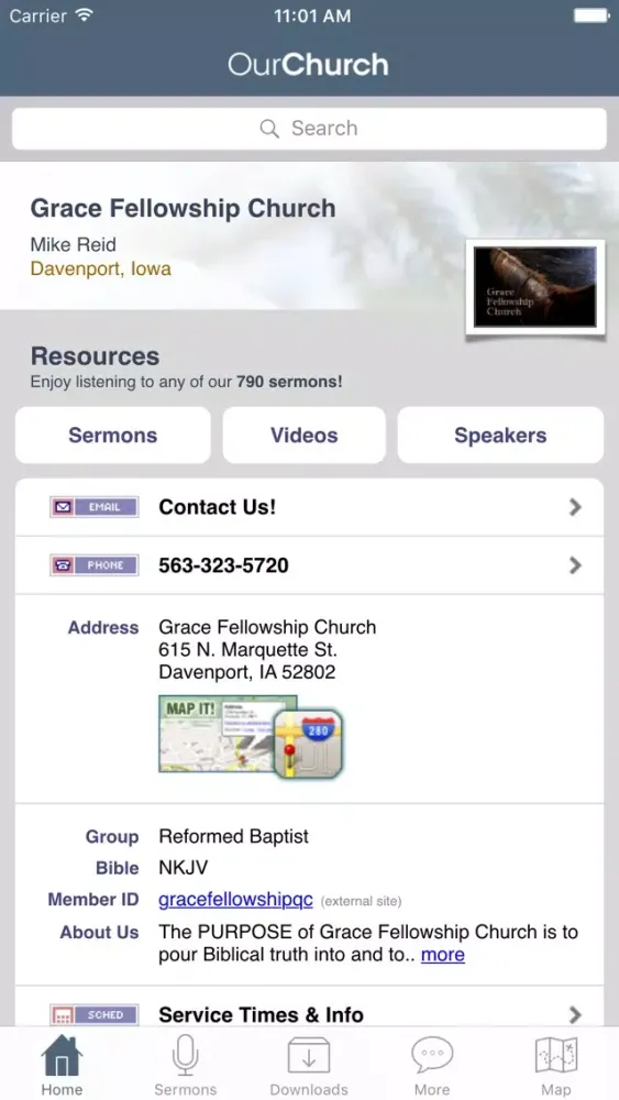 Ảnh chụp màn hình của Grace Fellowship Church - Davenport, Iowa