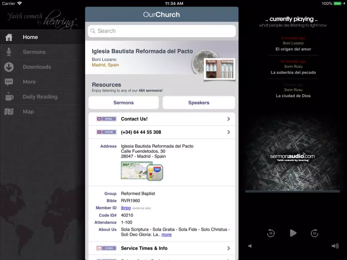 Iglesia Reformada de Madrid iPad 應用截圖