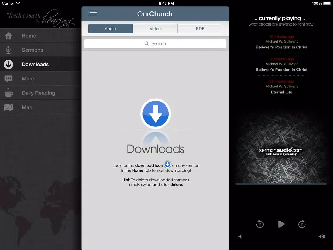 ภาพหน้าจอของ Pembina Valley Baptist Church iPad 