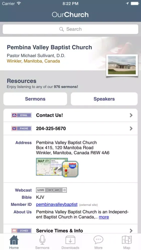 ภาพหน้าจอของ Pembina Valley Baptist Church
