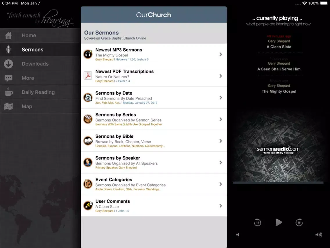 Sovereign Grace Jacksonville iPad  스크린샷