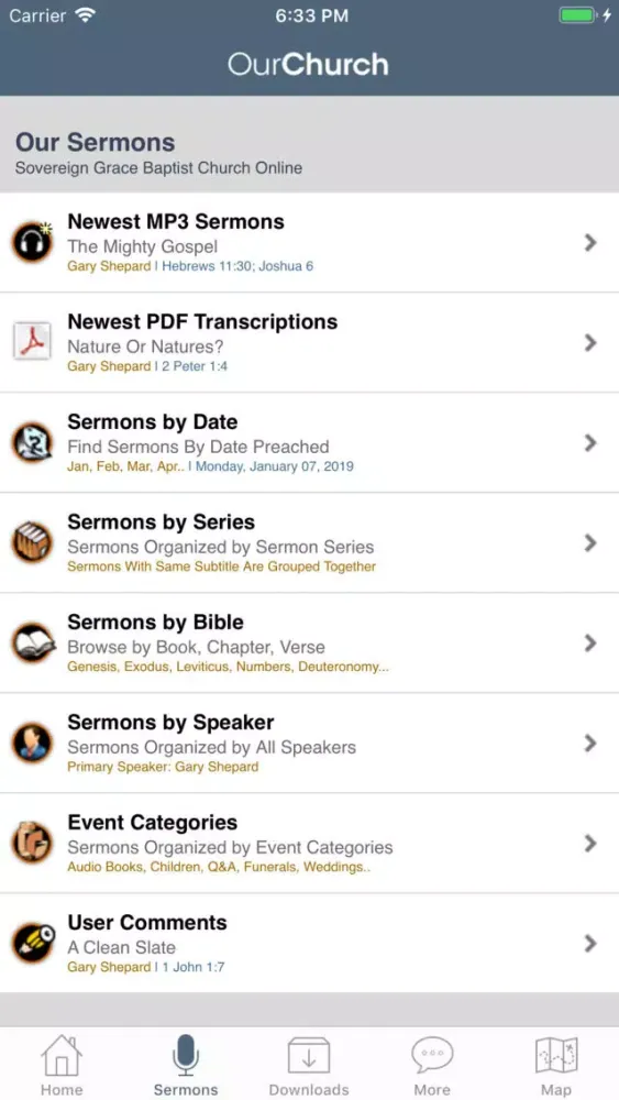 Sovereign Grace Jacksonville 스크린샷