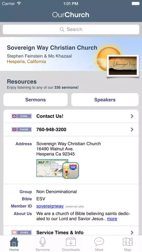 Tangkapan layar Sovereign Way Christian Church