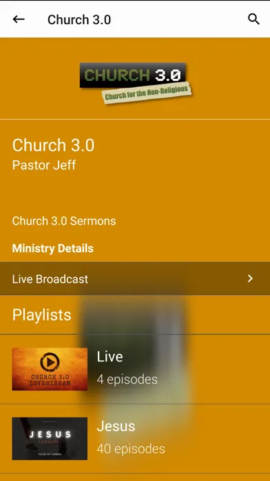 Capturas de tela do Church 3.0