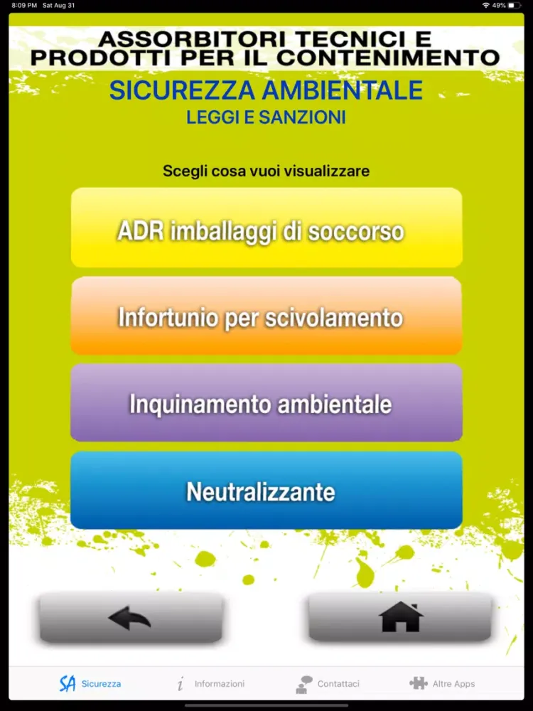 Zrzuty ekranu Sicurezza Ambientale iPad 