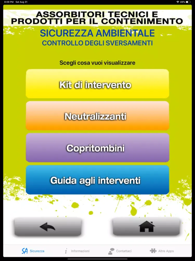 Zrzuty ekranu Sicurezza Ambientale iPad 