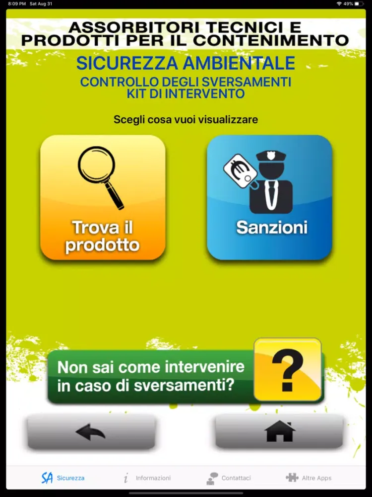 Zrzuty ekranu Sicurezza Ambientale iPad 