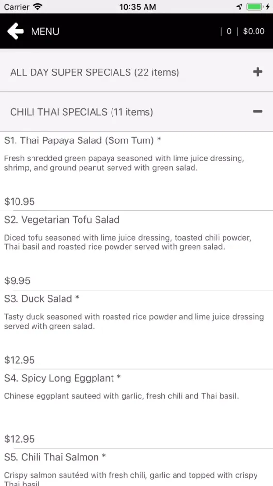 Zrzuty ekranu Chilli Thai