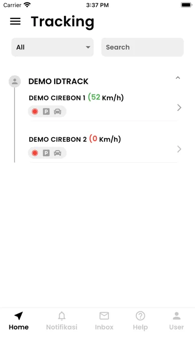 Ảnh chụp màn hình của IDTRACK