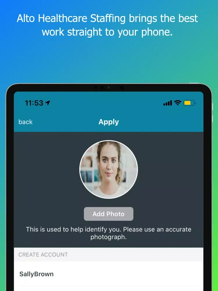 Alto Health Care Staffing iPad  Screenshots