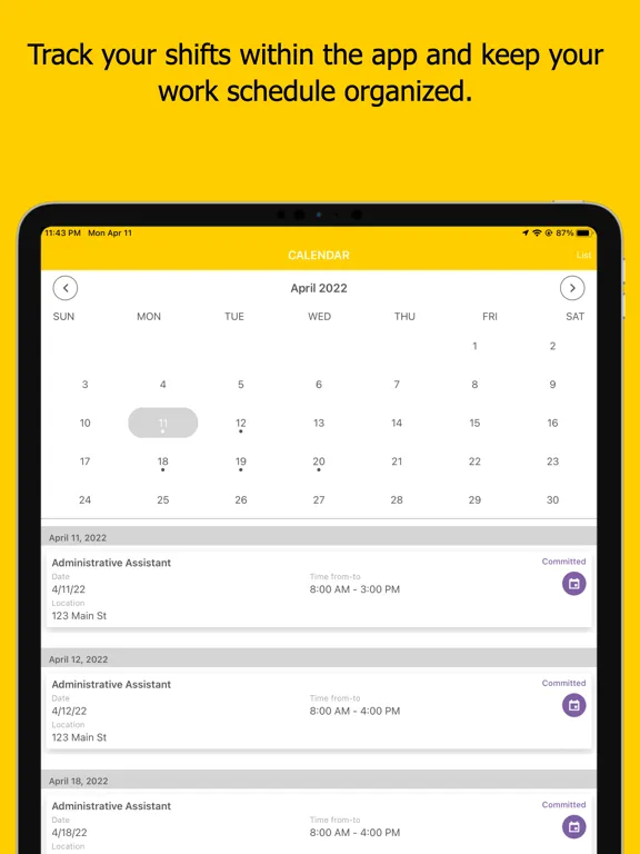 Ảnh chụp màn hình của Debbie's Staffing iPad 