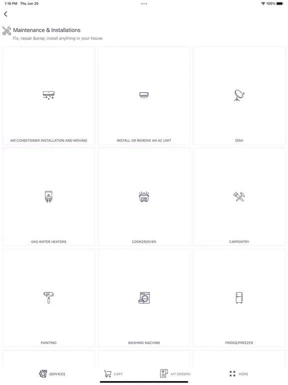 Capturas de tela do FM PLUS+ Services Management iPad 