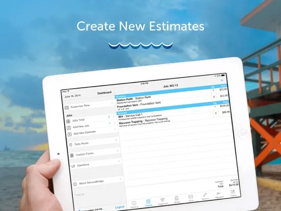 Ảnh chụp màn hình của SB for ServiceCEO iPad 