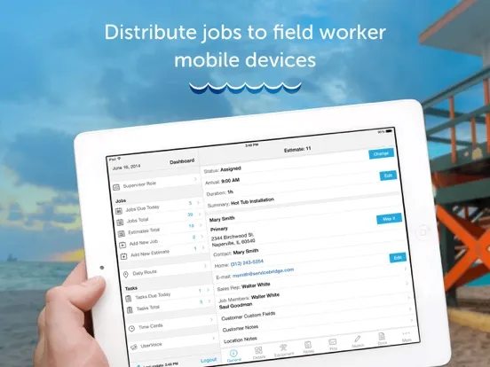 Ảnh chụp màn hình của SB for ServiceCEO iPad 