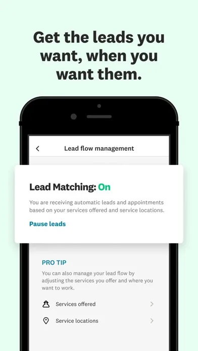ภาพหน้าจอของ Angi Pro Leads