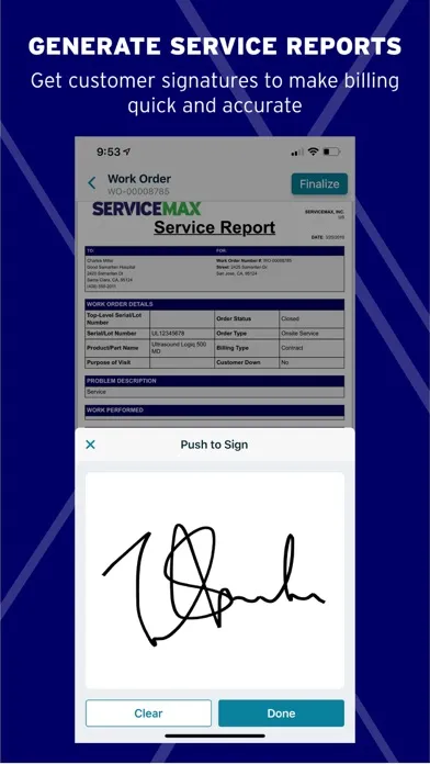 Capturas de pantalla de ServiceMax Go