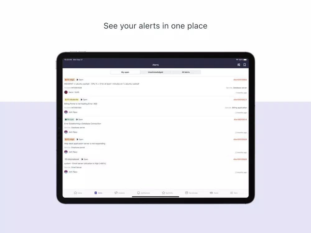 Lightstep Incident Response iPad  Screenshots