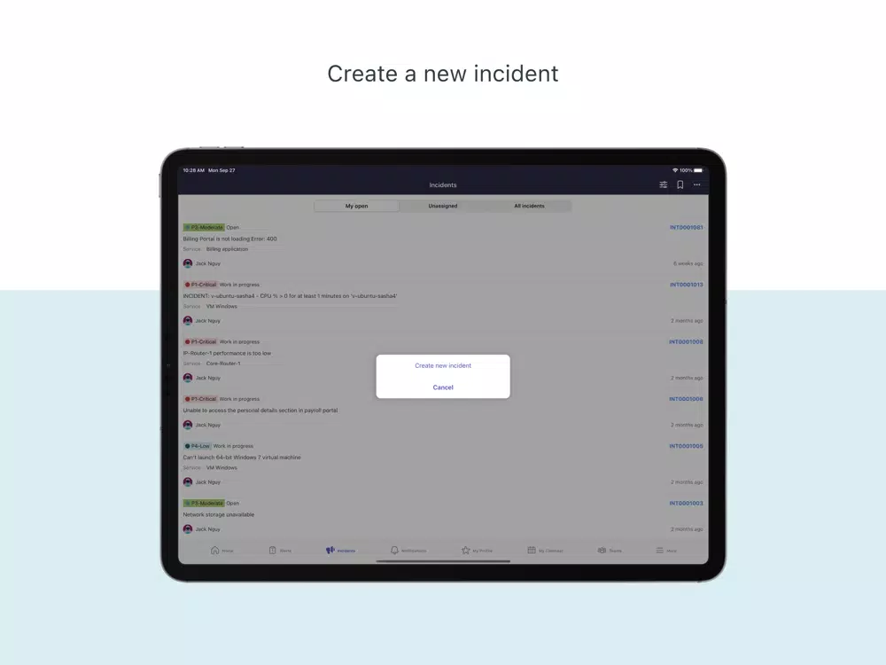 Lightstep Incident Response iPad  Screenshots