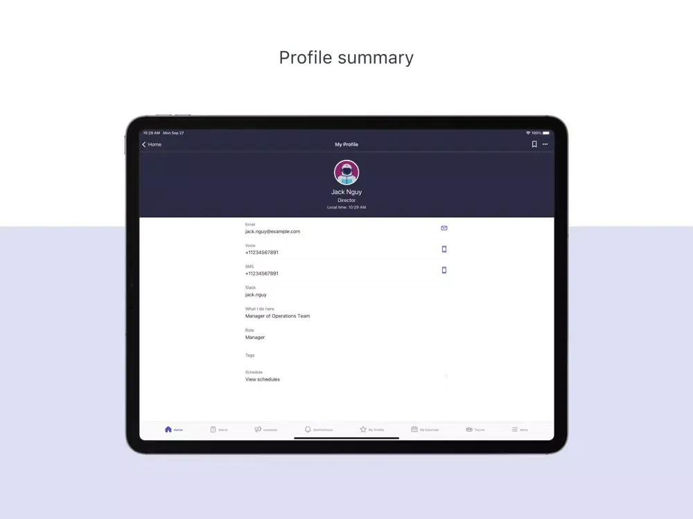 Ảnh chụp màn hình của Lightstep Incident Response iPad 