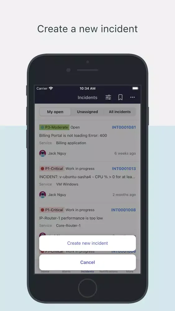 Ảnh chụp màn hình của Lightstep Incident Response