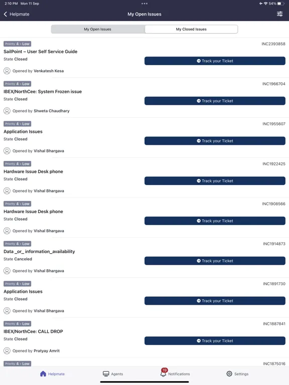 Capturas de tela do Genpact Hub iPad 