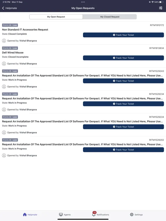 Capturas de tela do Genpact Hub iPad 
