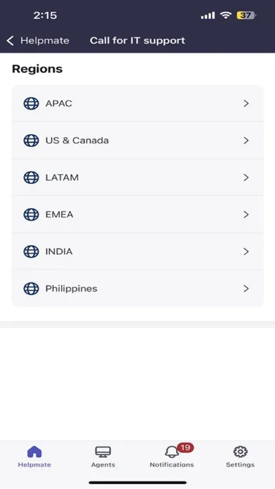Capturas de tela do Genpact Hub