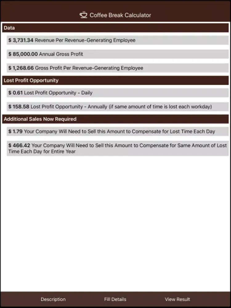تصاویر Coffee Break Calculator iPad 