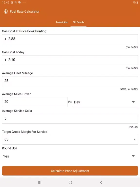 Fuel Price Adjustment Calculat iPad  스크린샷
