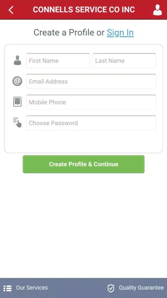 Connell’s Connect HVAC Screenshots