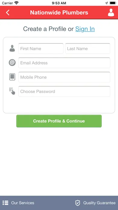 Screenshot di Nationwide Plumbers