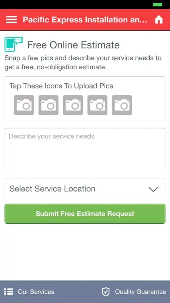 Pacific Express Installations and Services Screenshots