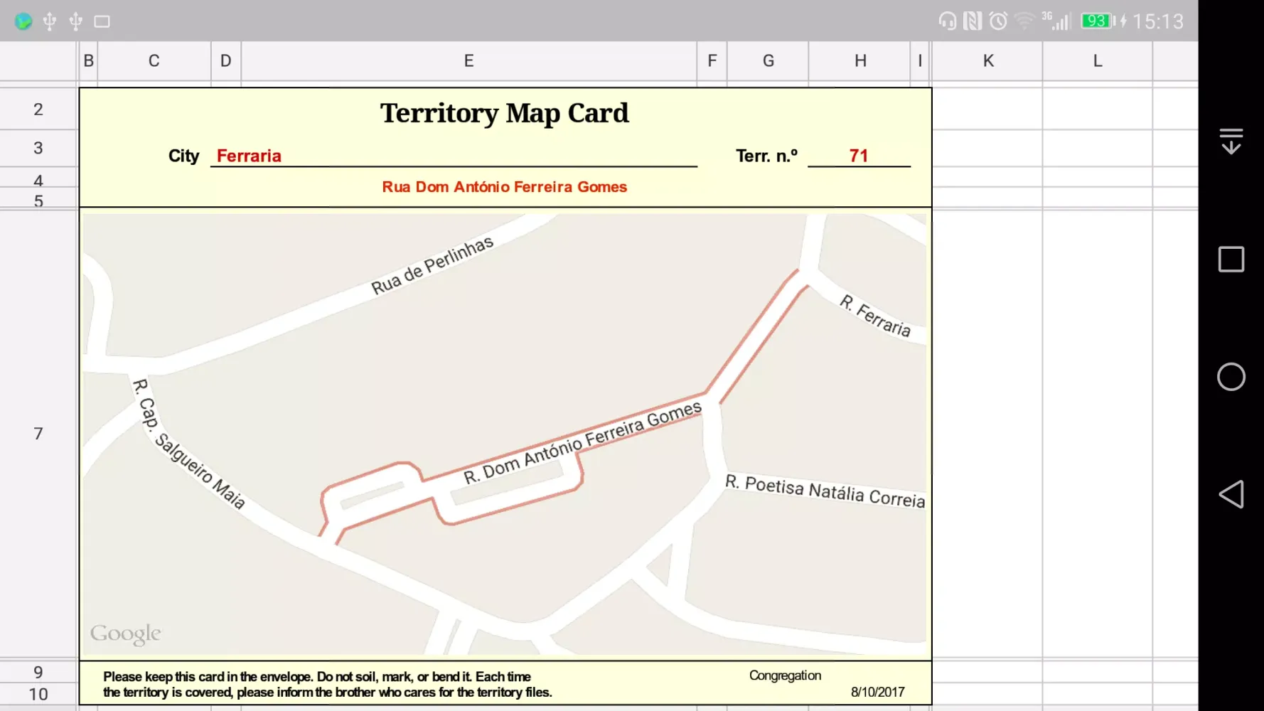 Ảnh chụp màn hình của Congregation Territories