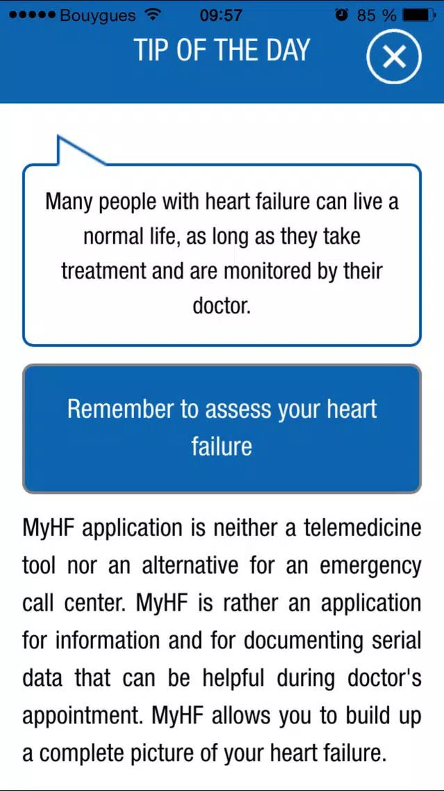 Screenshot di MyHF