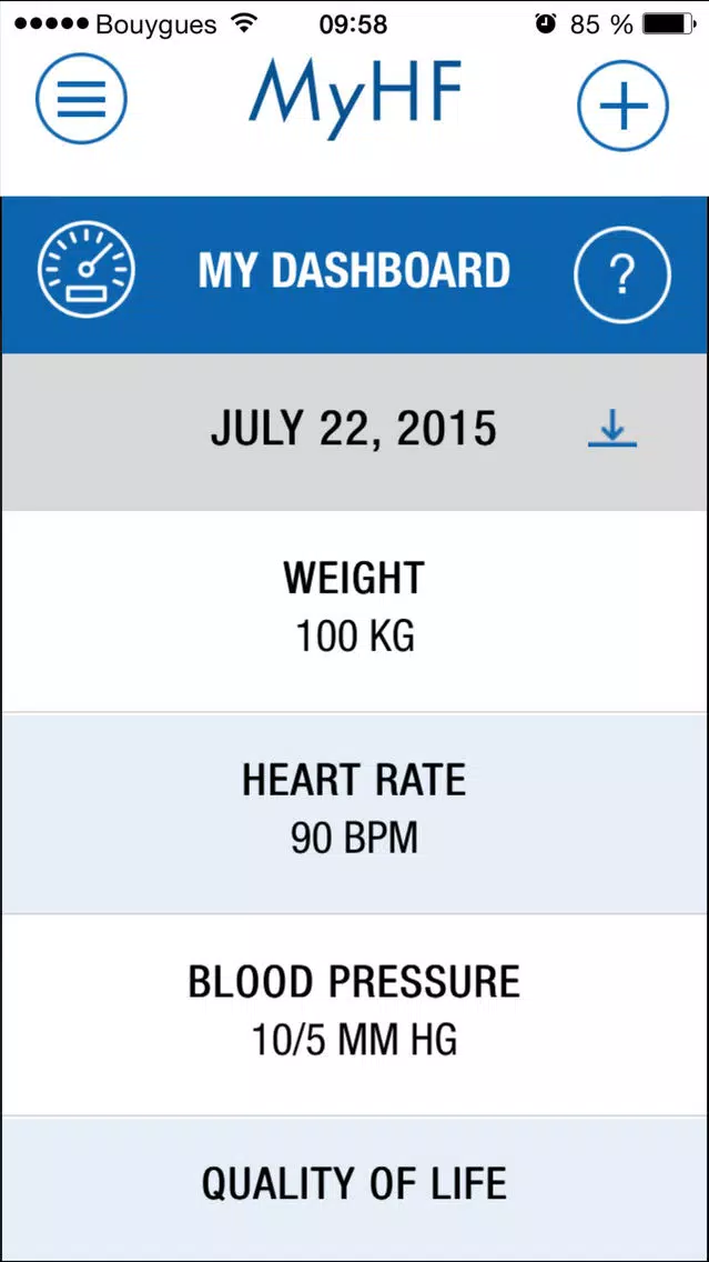 Screenshot di MyHF