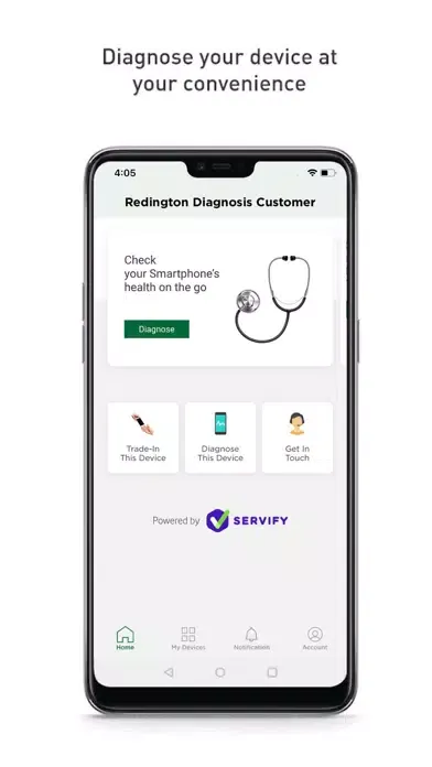 Captures d'écran de Redington Diagnosis Customer