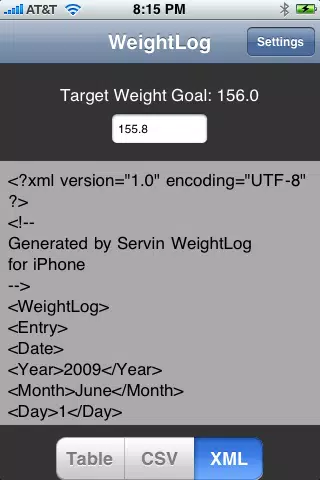Weight Log Simple سکرین شاٹس