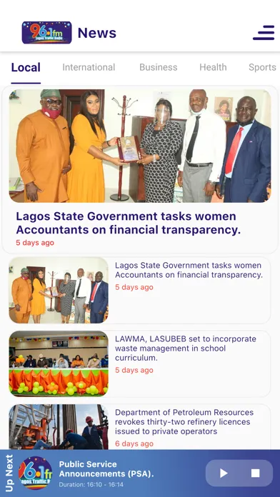 Lagos Traffic Radio 96.1 FM Screenshots