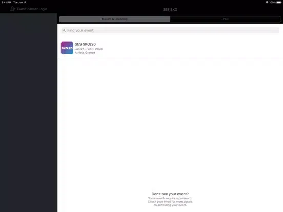 Capturas de tela do SES SKO iPad 